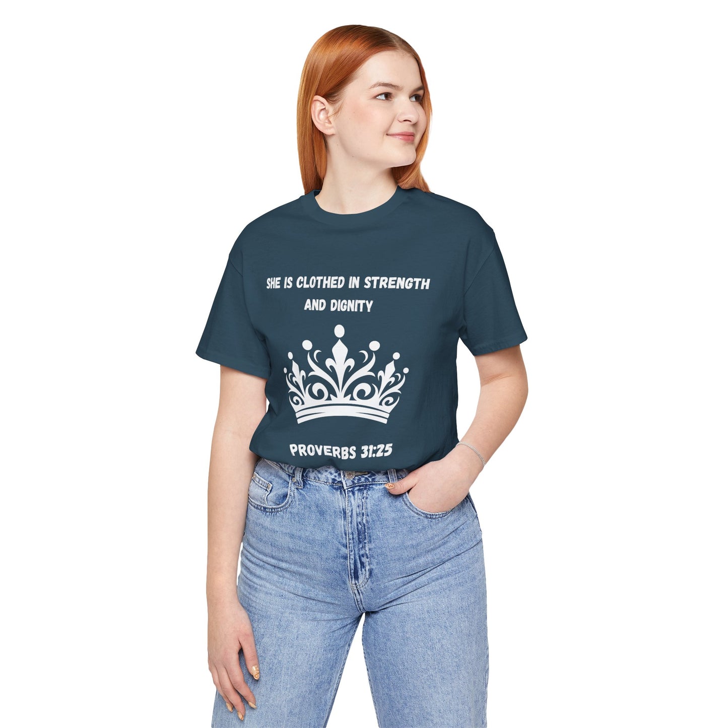 She Is Clothed In Strength And Dignity Jersey Short Sleeve Tee