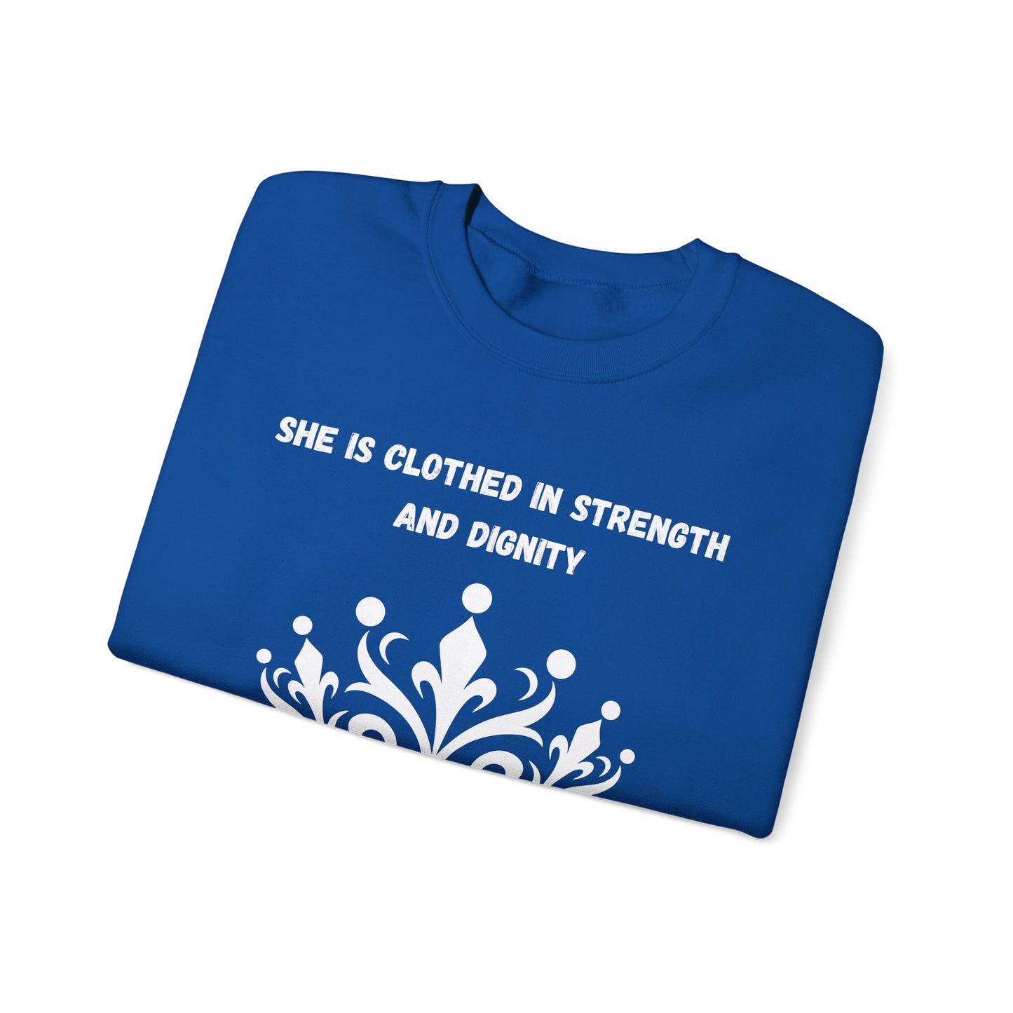 She Is Clothed In Strength And Dignity Heavy Blend™ Crewneck Sweatshirt