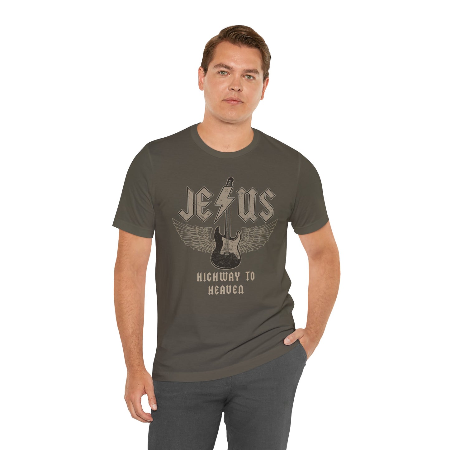 Jesus Highway To Heaven Jersey Short Sleeve Tee