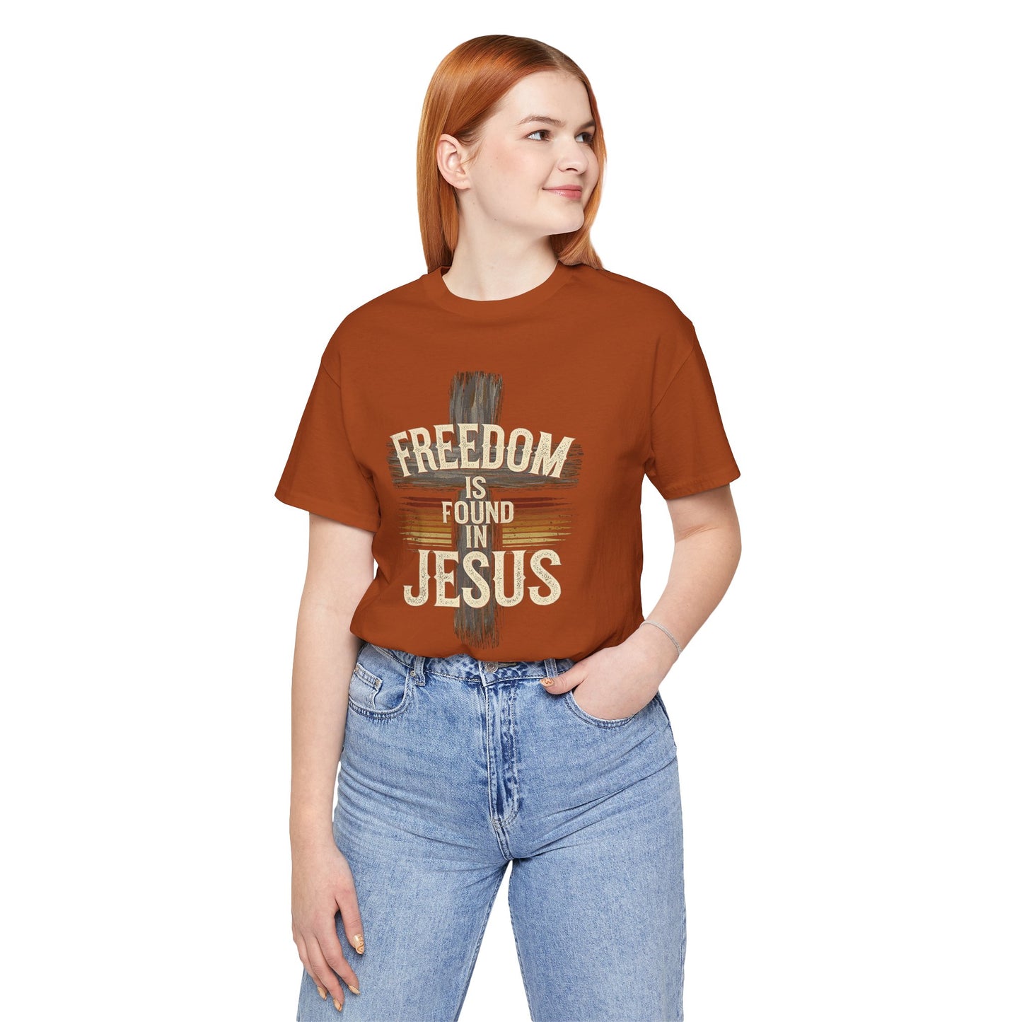 Freedom in found in Jesus Jersey Short Sleeve Tee
