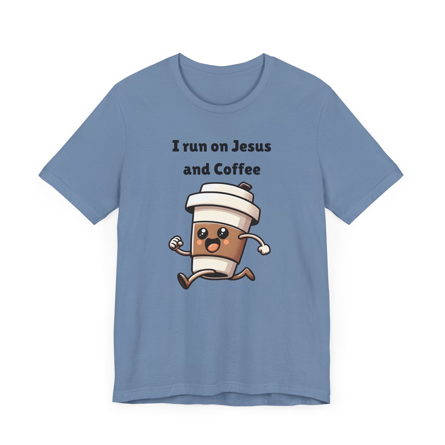 I Run On Jesus And Coffee Jersey Short Sleeve Tee