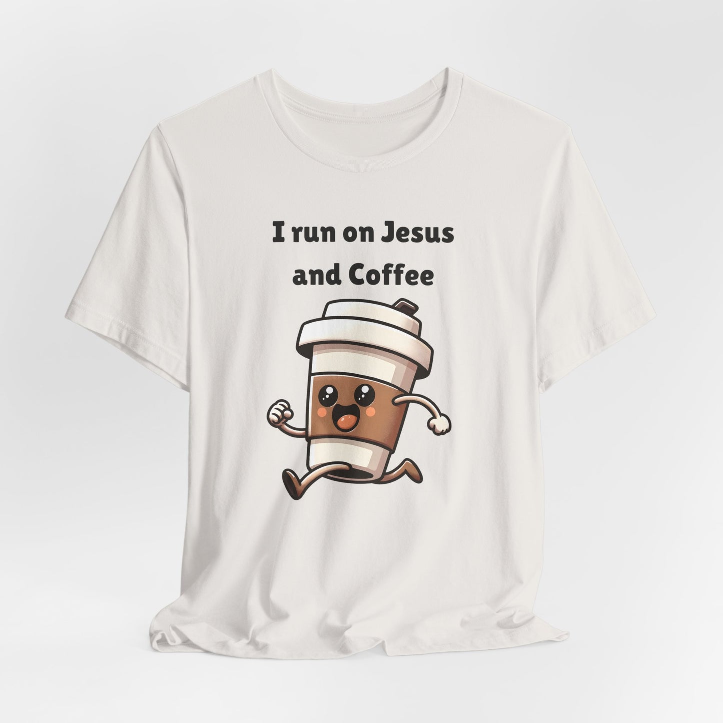 I Run On Jesus And Coffee Jersey Short Sleeve Tee