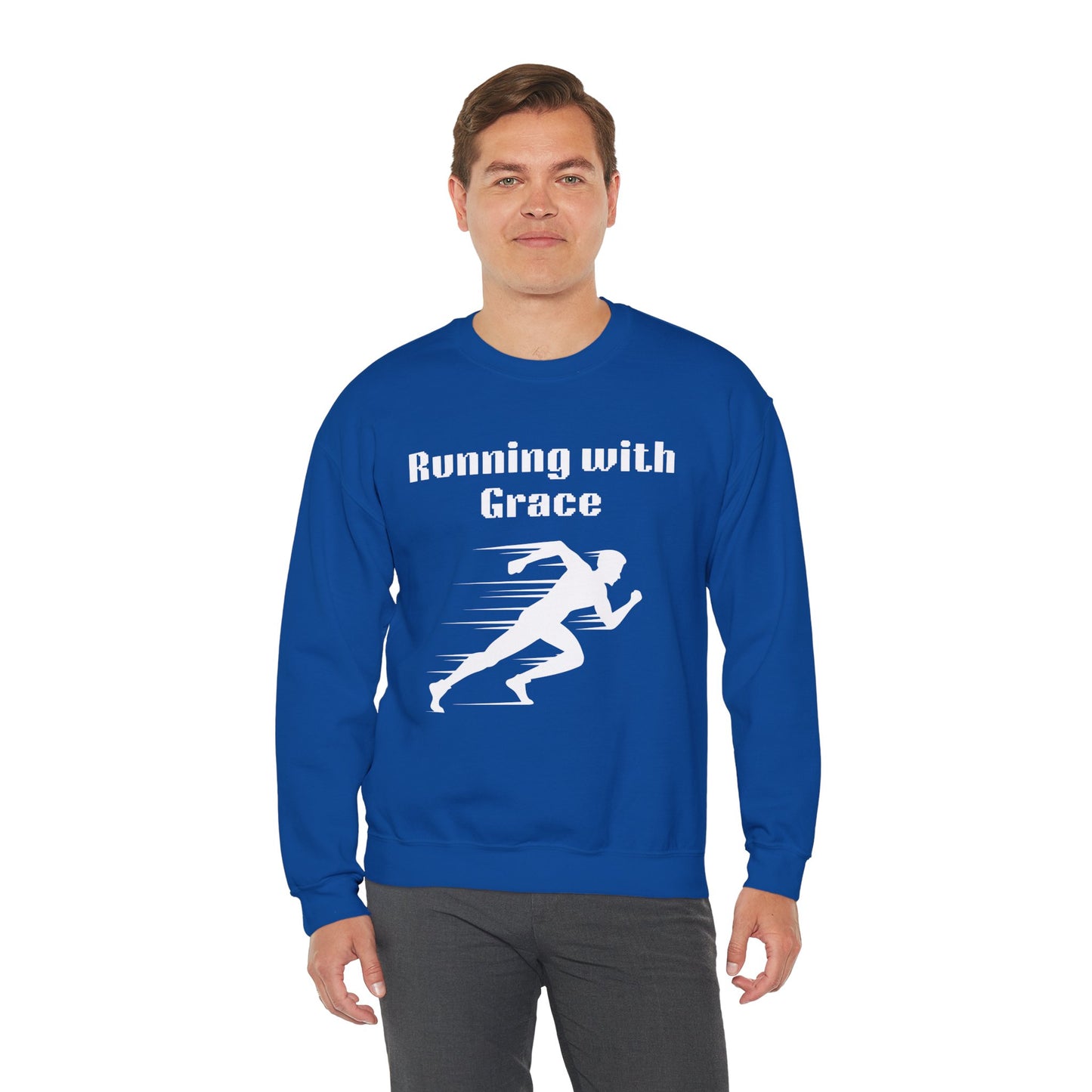 Running With Grace Heavy Blend™ Crewneck Sweatshirt