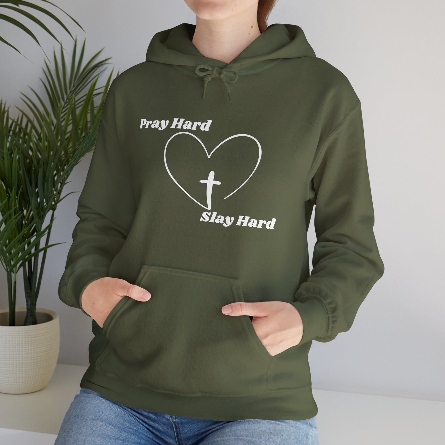 Pray Hard Slay Hard Heavy Blend™ Hooded Sweatshirt