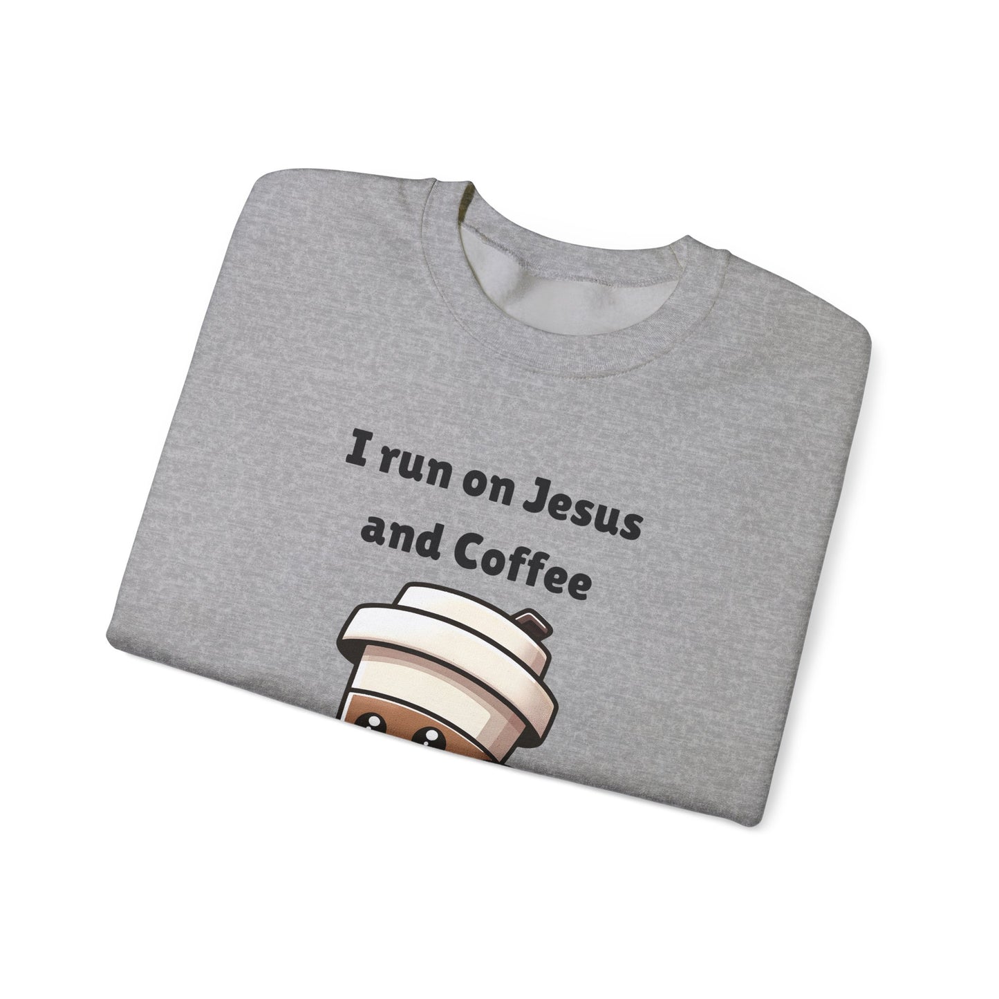 I Run n On Jesus And Coffee Heavy Blend™ Crewneck Sweatshirt