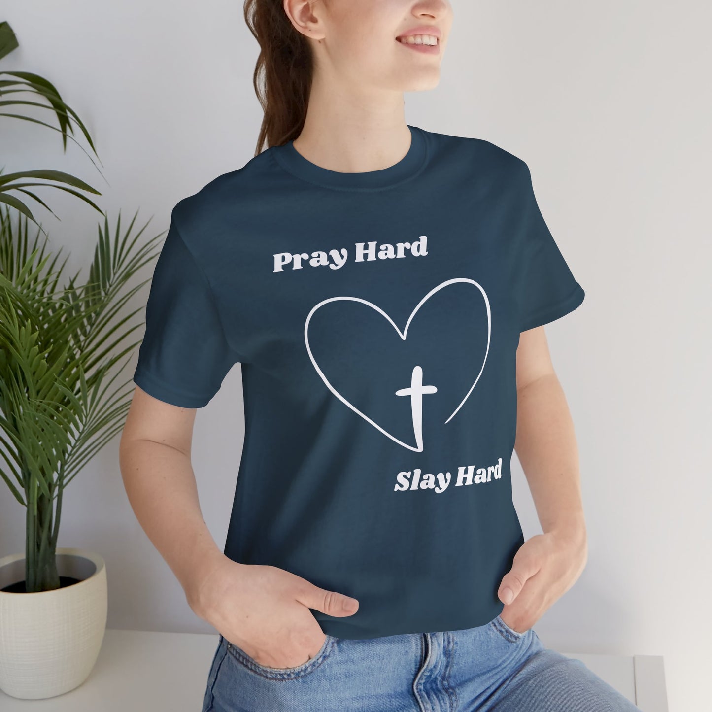 Pray Hard Slay Hard Jersey Short Sleeve Tee