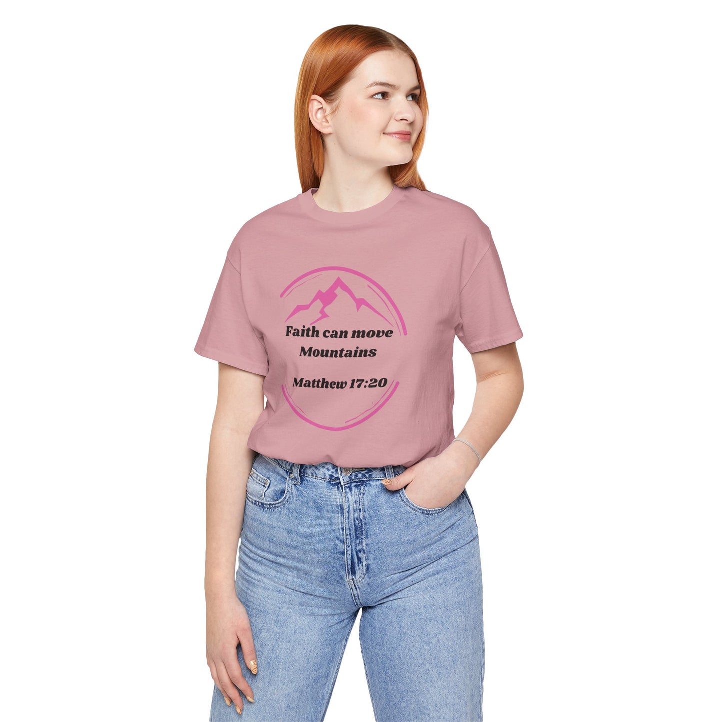 Faith Can Move Mountains Jersey Short Sleeve Tee