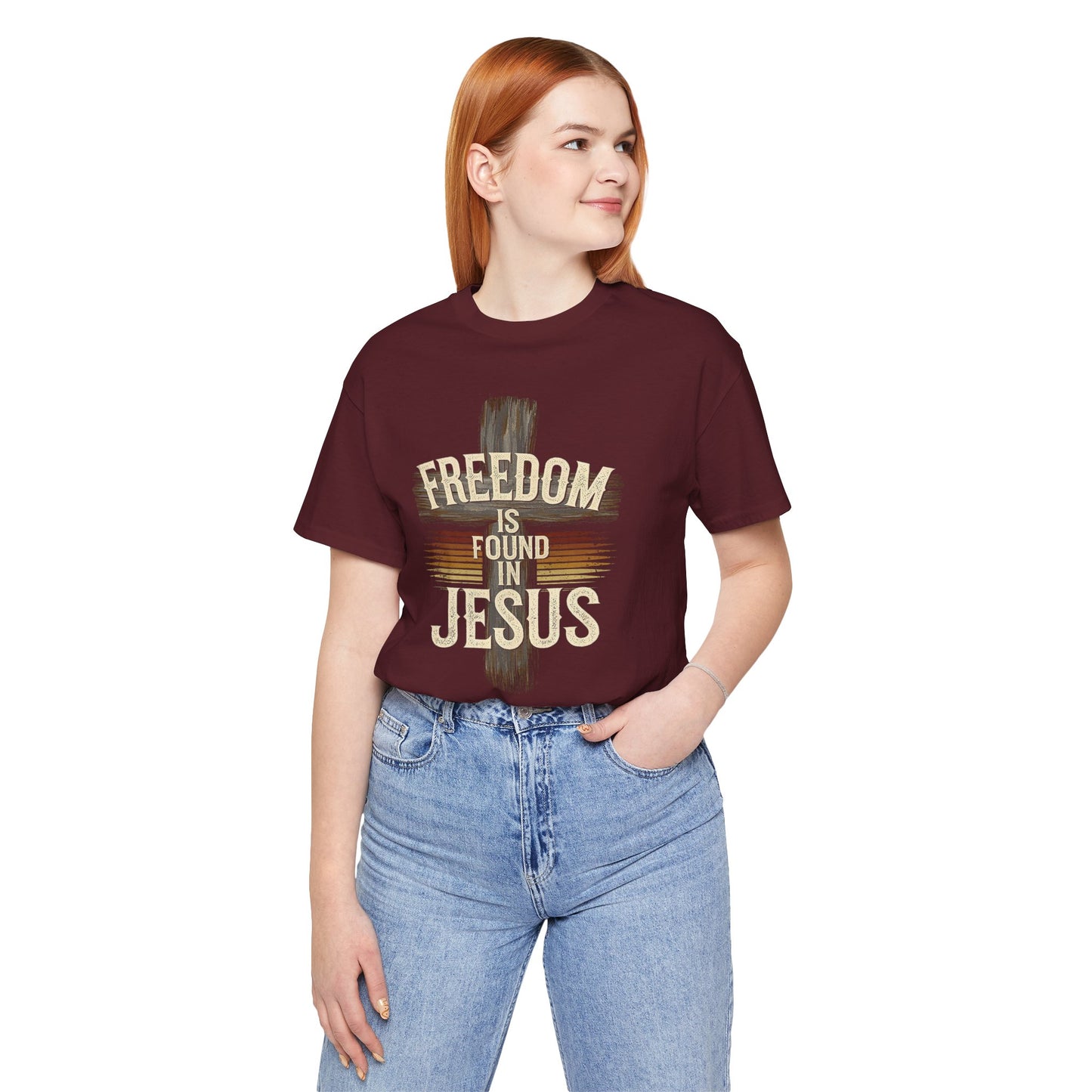 Freedom in found in Jesus Jersey Short Sleeve Tee