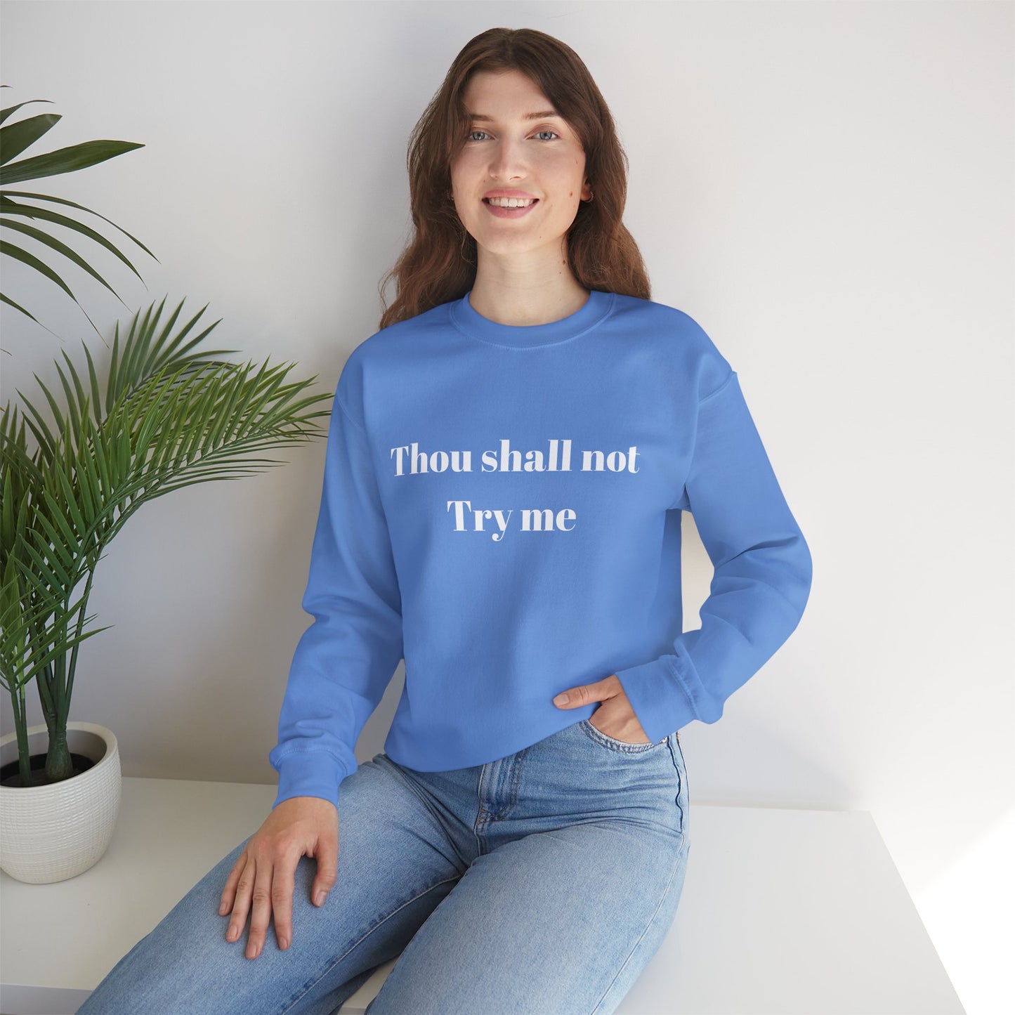 Thou Shall Not Try Me Heavy Blend™ Crewneck Sweatshirt