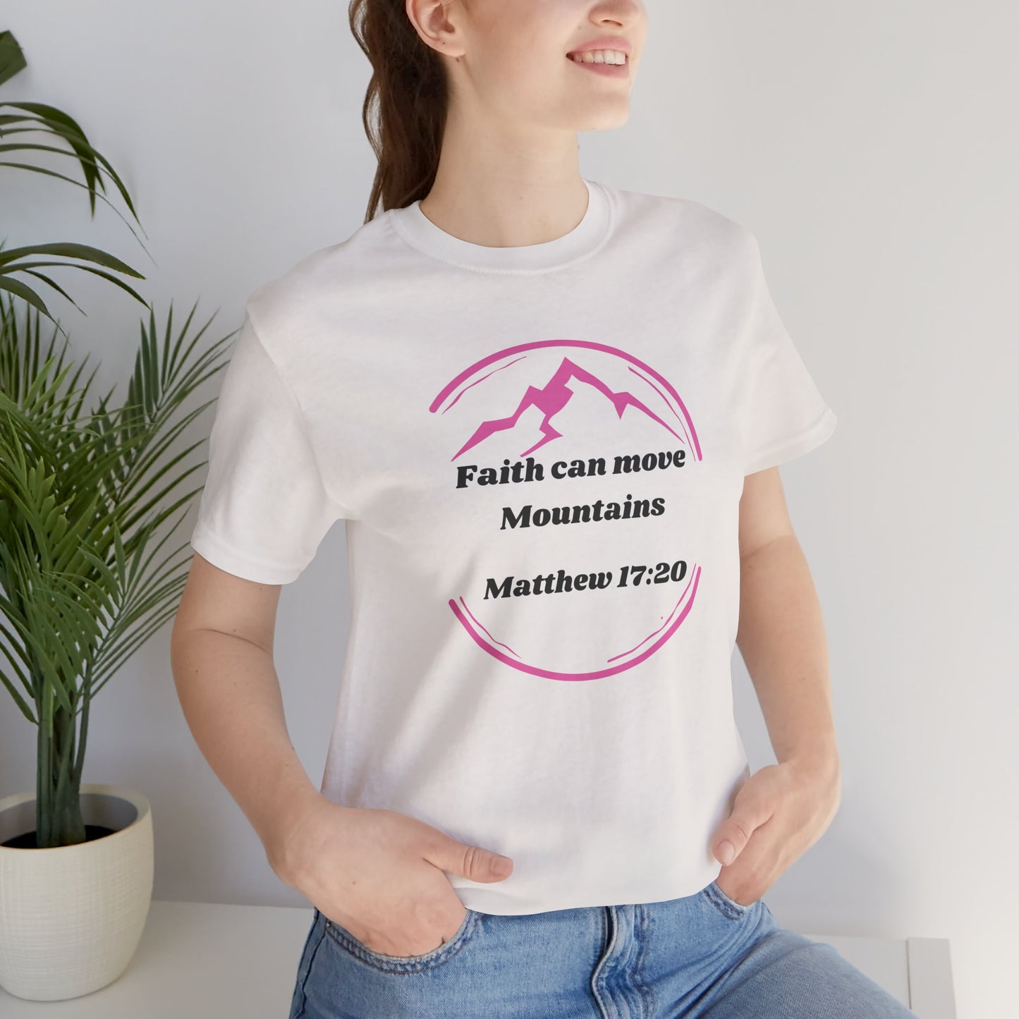 Faith Can Move Mountains Jersey Short Sleeve Tee