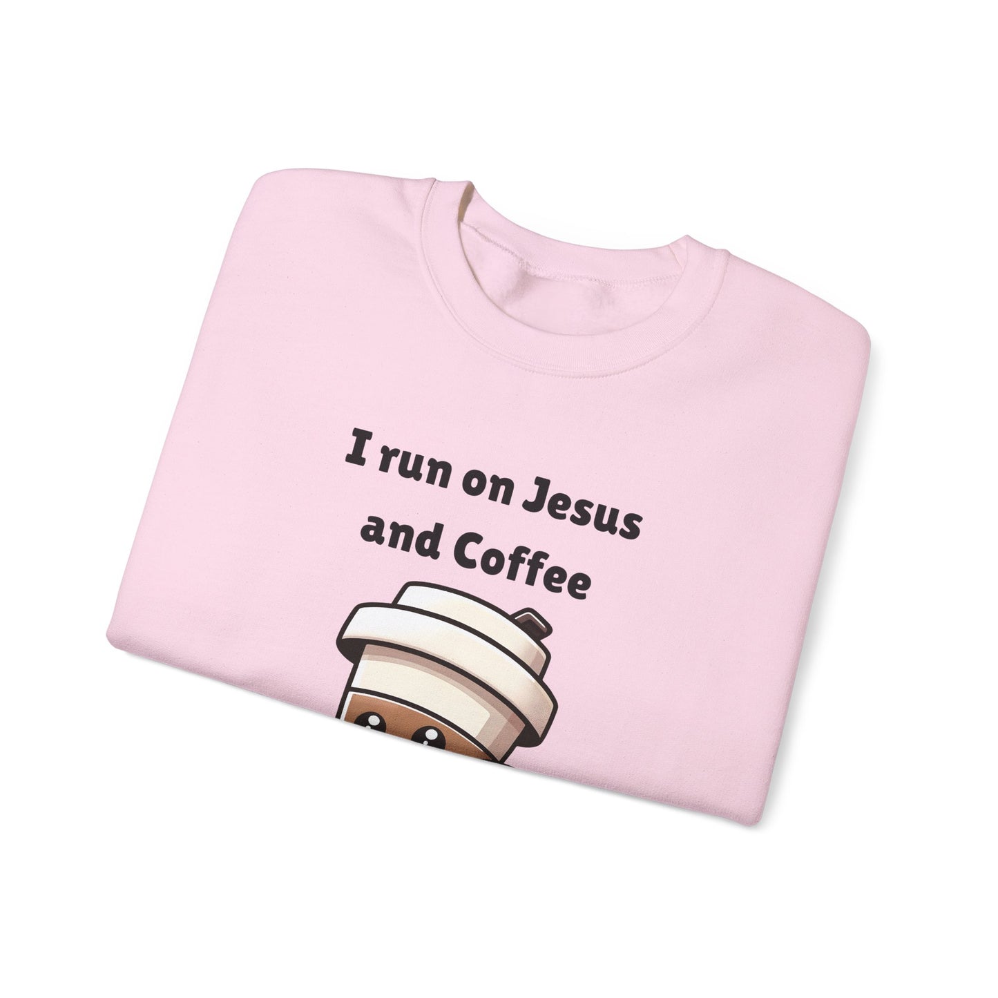 I Run n On Jesus And Coffee Heavy Blend™ Crewneck Sweatshirt