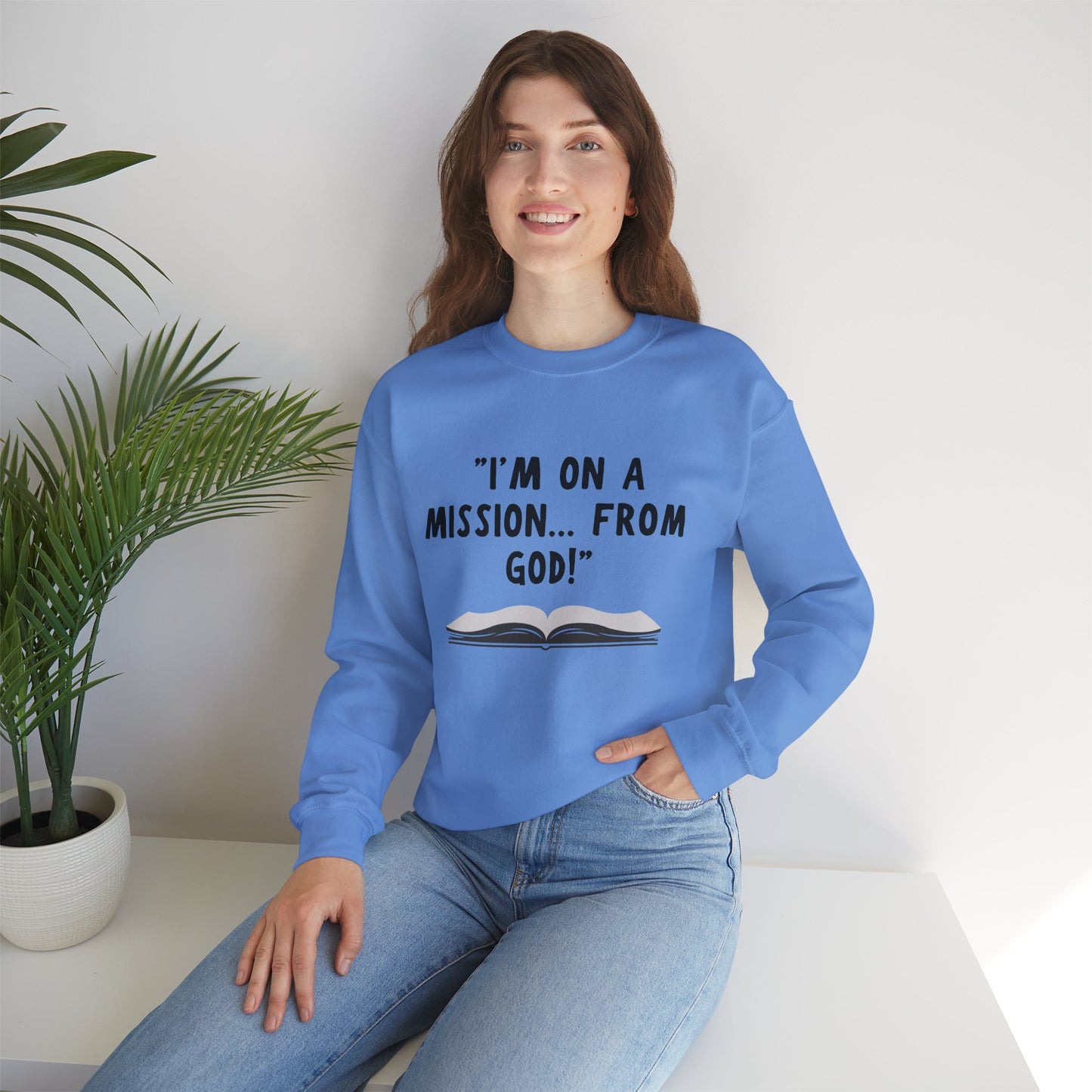 I'm On A Mission From God Heavy Blend™ Crewneck Sweatshirt