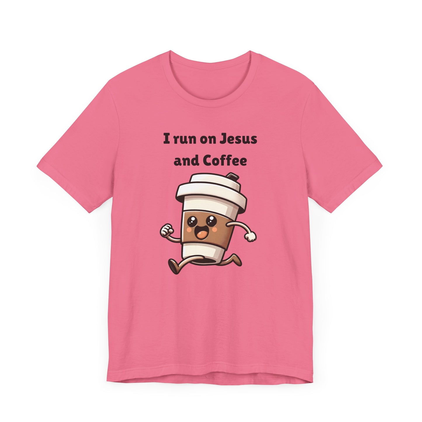 I Run On Jesus And Coffee Jersey Short Sleeve Tee