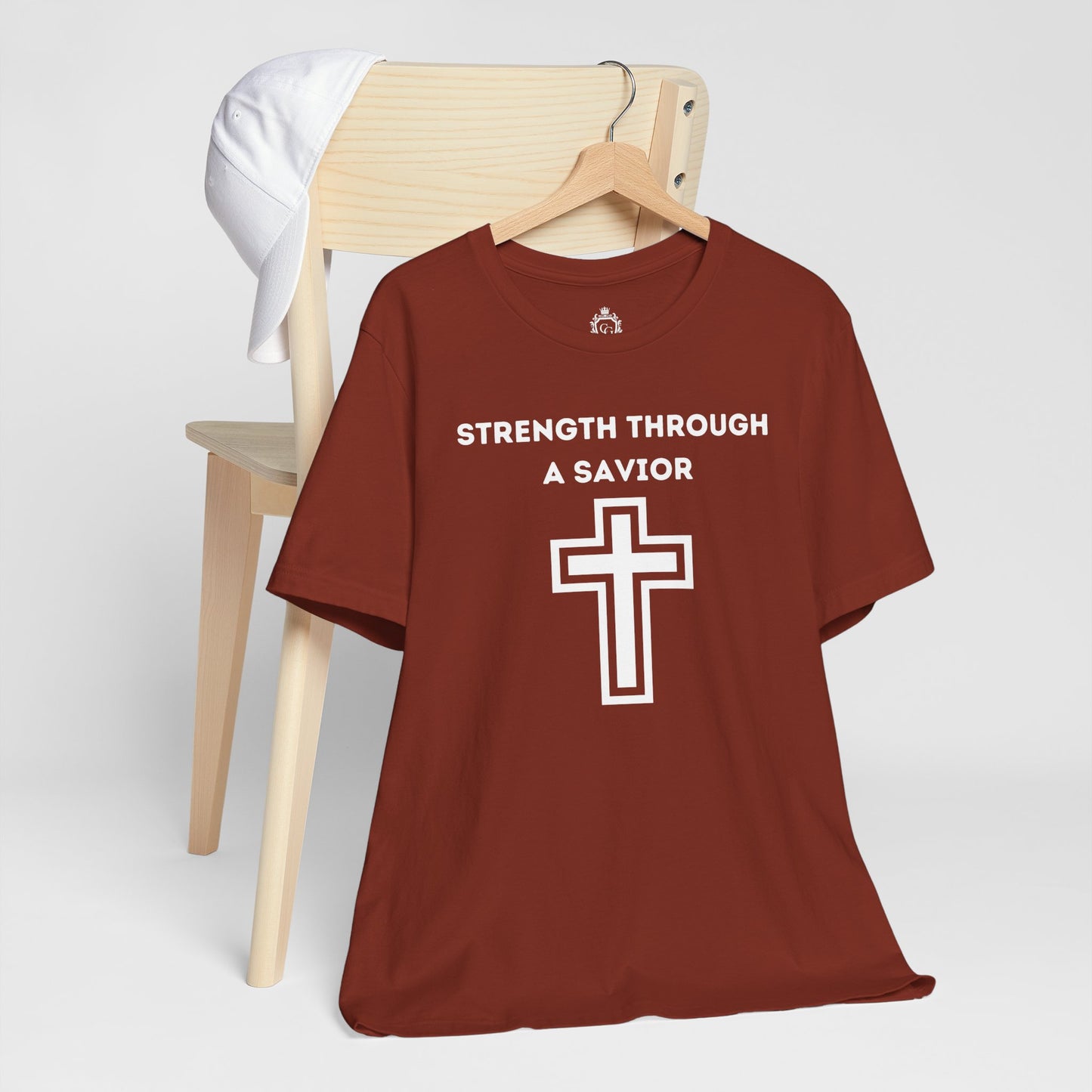 Strength Through A Savior Jersey Short Sleeve Tee
