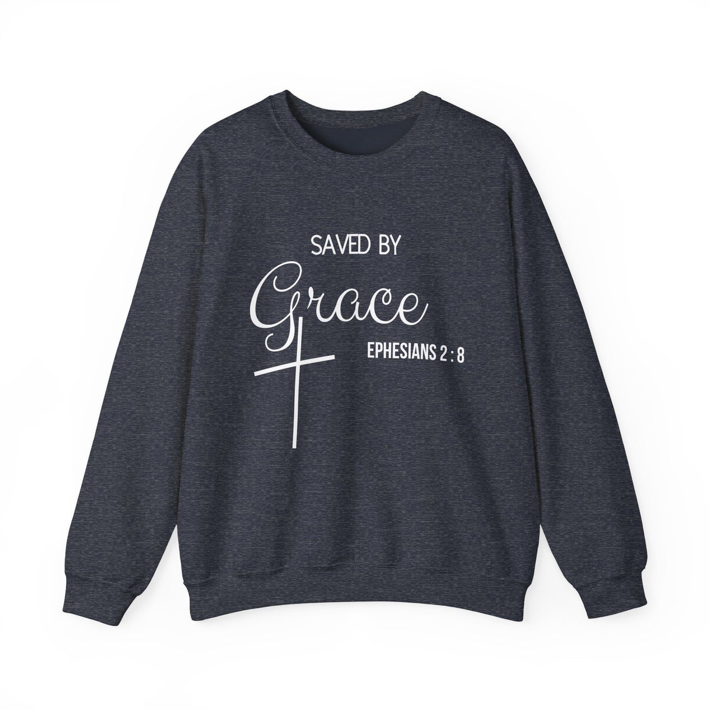 Saved By Grace Men's Heavy Blend™ Crewneck Sweatshirt