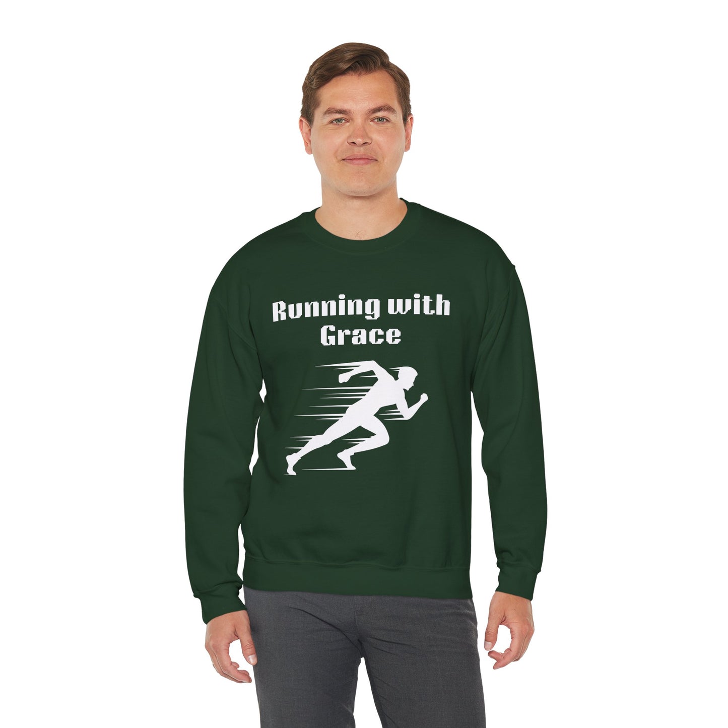 Running With Grace Heavy Blend™ Crewneck Sweatshirt