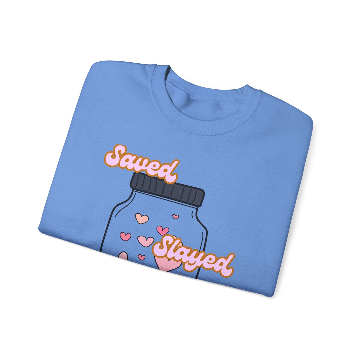 Saved Slayed Sanctified Heavy Blend™ Crewneck Sweatshirt