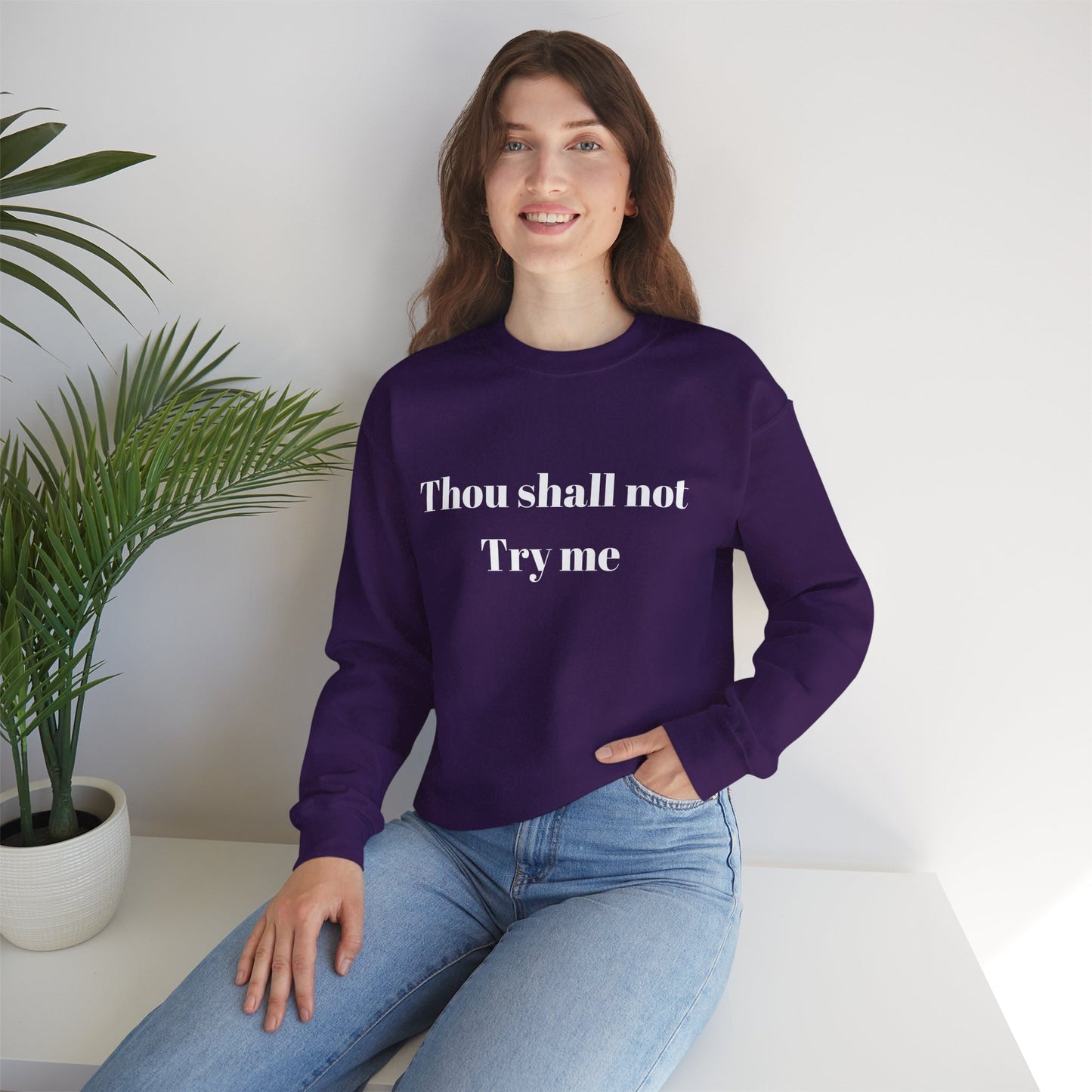 Thou Shall Not Try Me Heavy Blend™ Crewneck Sweatshirt