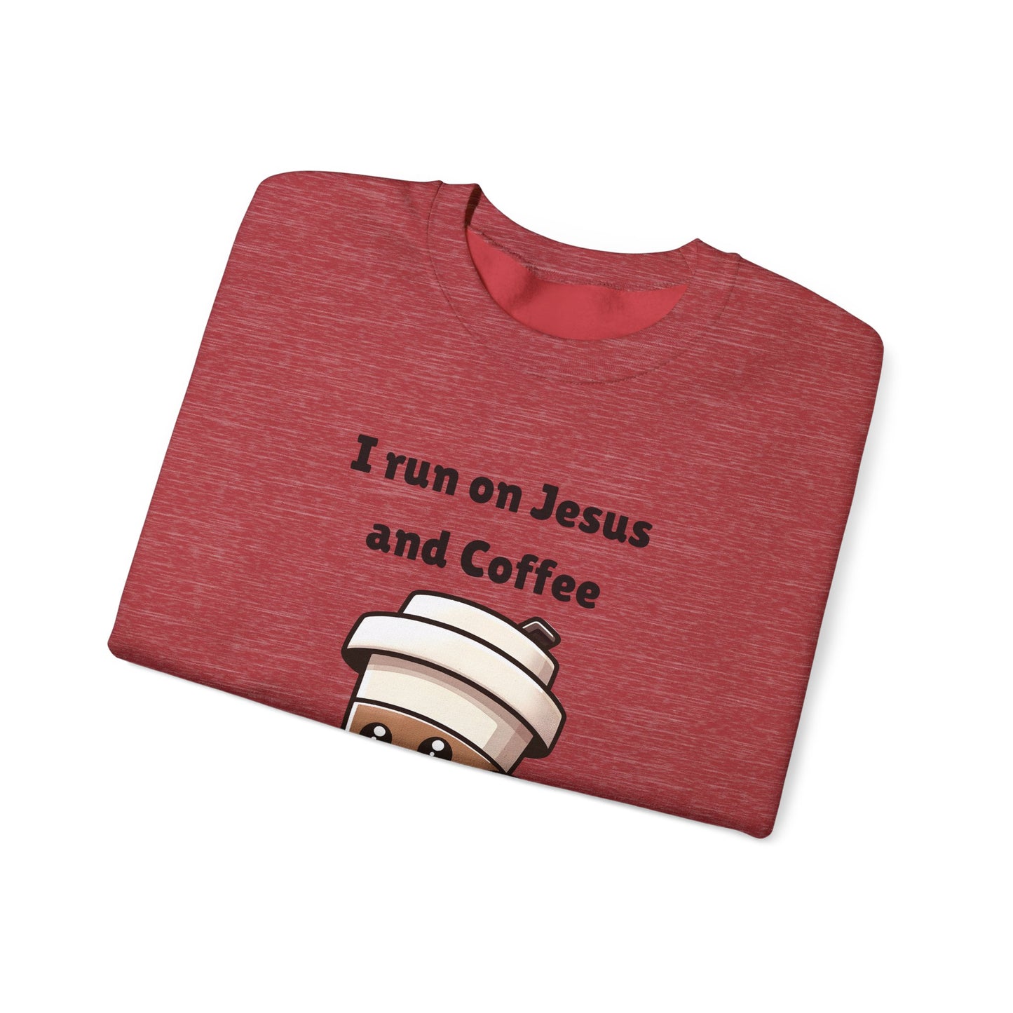 I Run n On Jesus And Coffee Heavy Blend™ Crewneck Sweatshirt