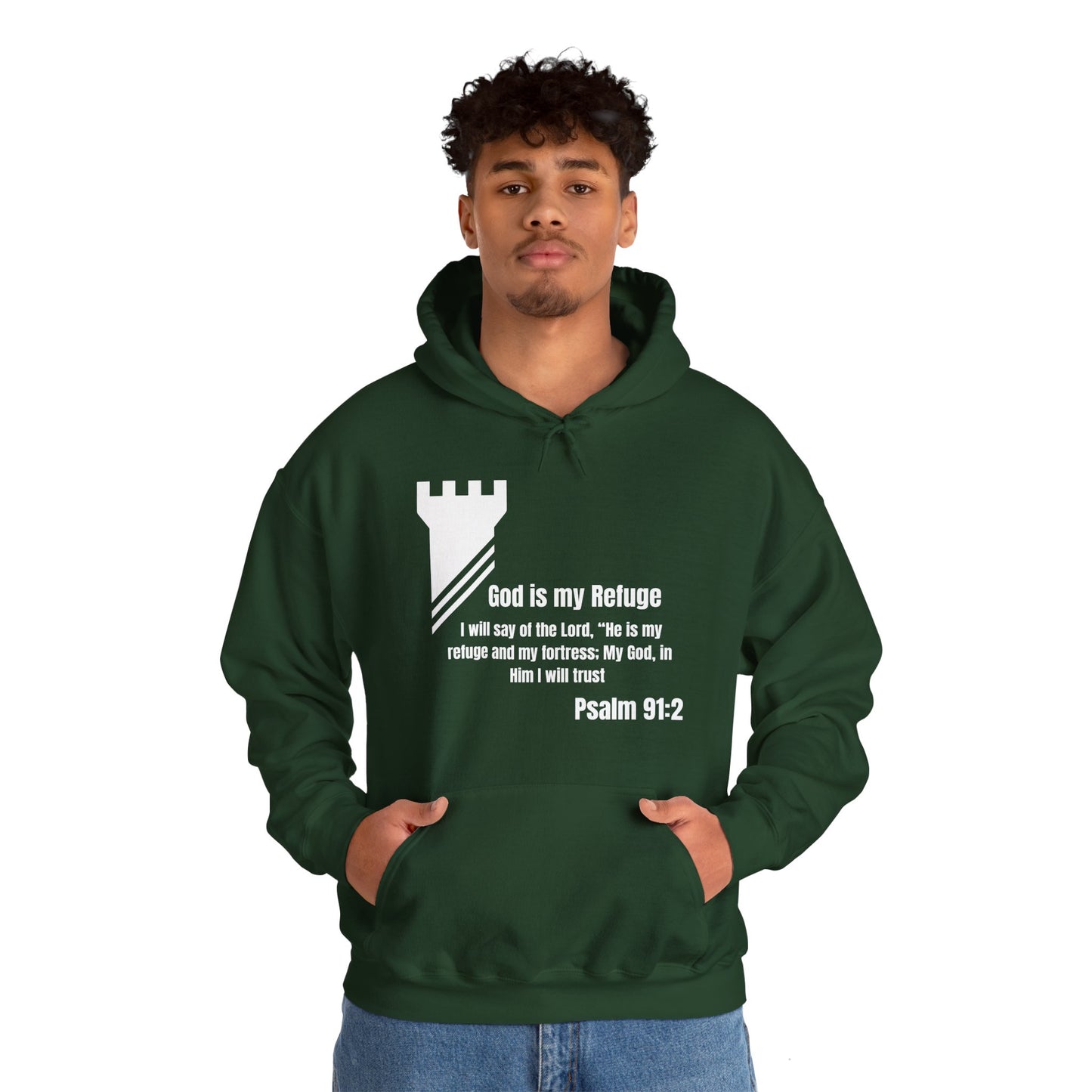 God Is My Refuge Heavy Blend™ Hooded Sweatshirt