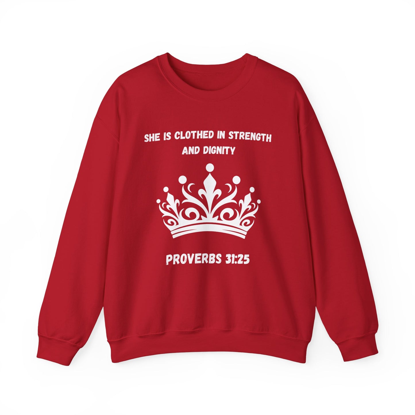 She Is Clothed In Strength And Dignity Heavy Blend™ Crewneck Sweatshirt