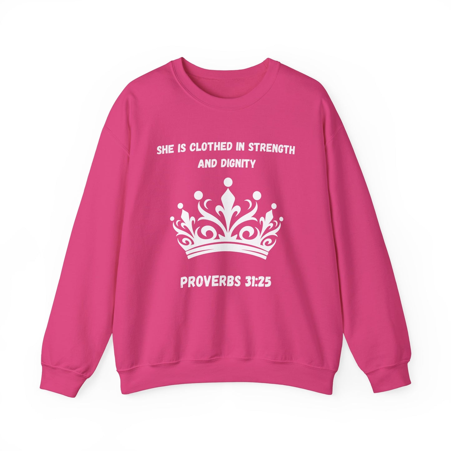 She Is Clothed In Strength And Dignity Heavy Blend™ Crewneck Sweatshirt