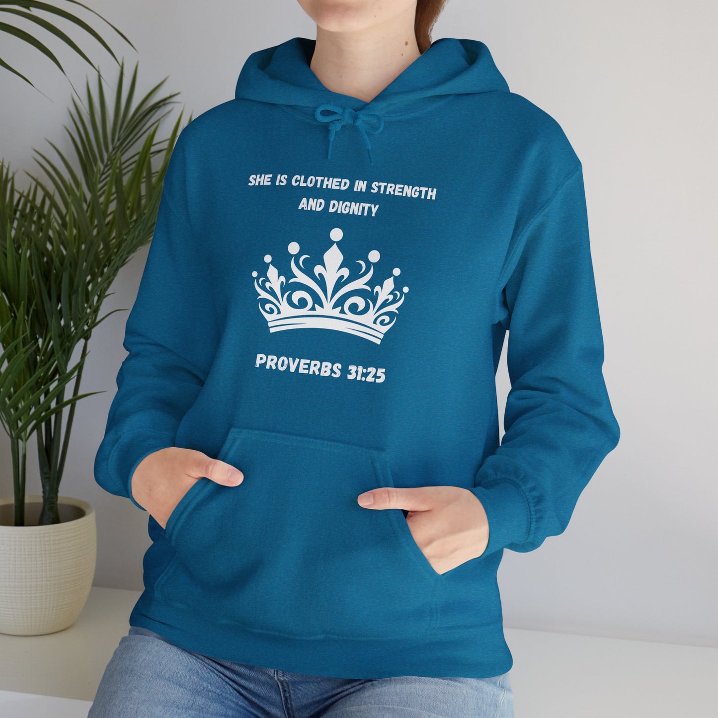 She Is Clothed In Strength And Dignity Unisex Heavy Blend™ Hooded Sweatshirt