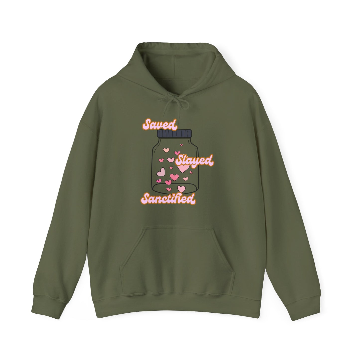 Saved, Slayed, Sanctified Heavy Blend™ Hooded Sweatshirt