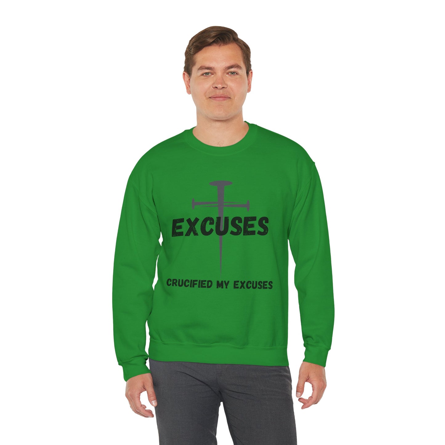 Crucified My Excuses Heavy Blend™ Crewneck Sweatshirt