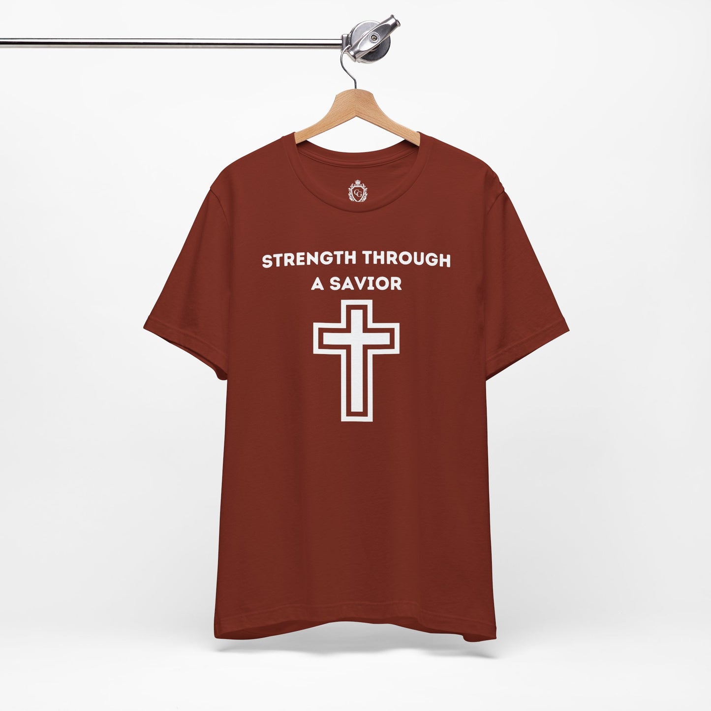 Strength Through A Savior Jersey Short Sleeve Tee