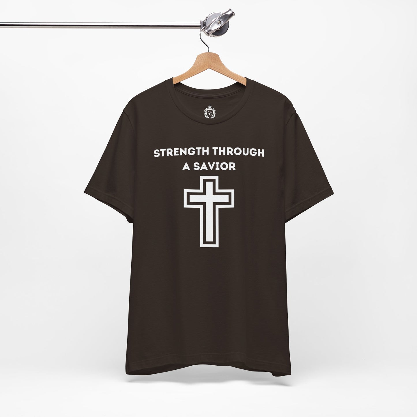 Strength Through A Savior Jersey Short Sleeve Tee