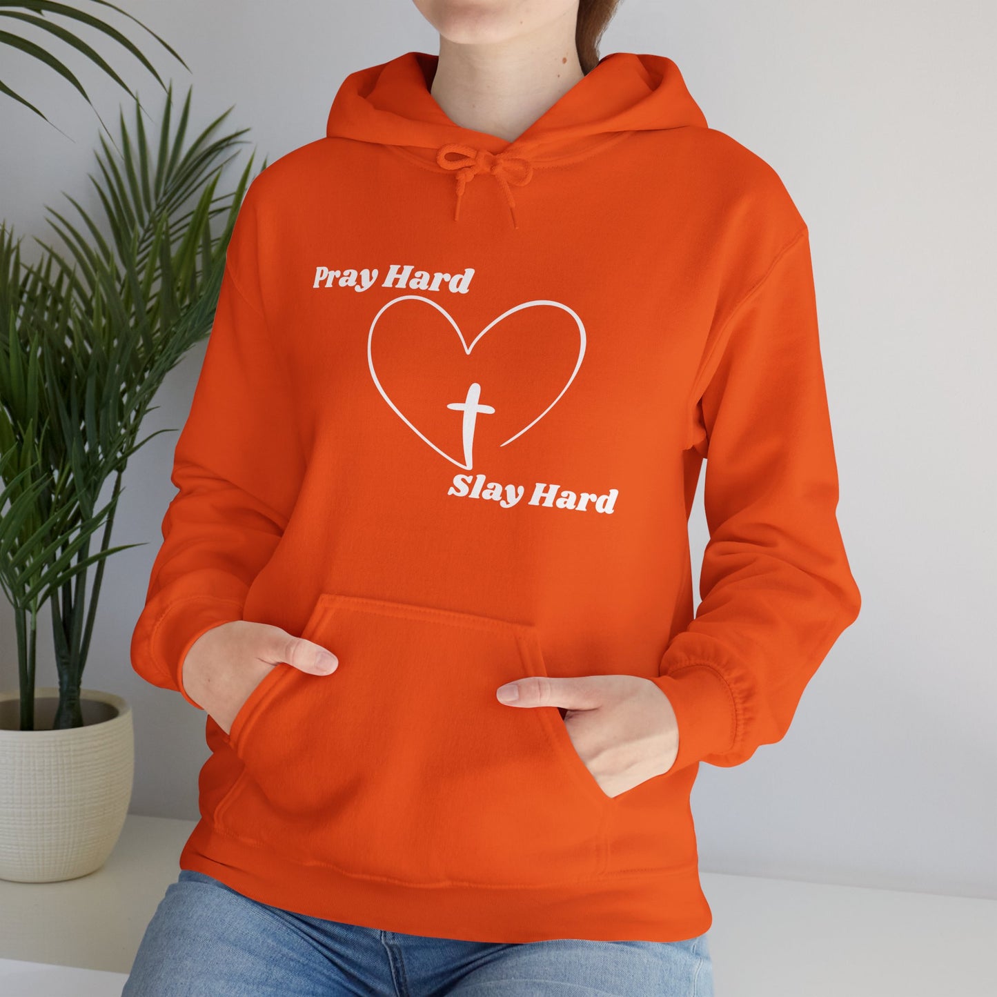 Pray Hard Slay Hard Heavy Blend™ Hooded Sweatshirt