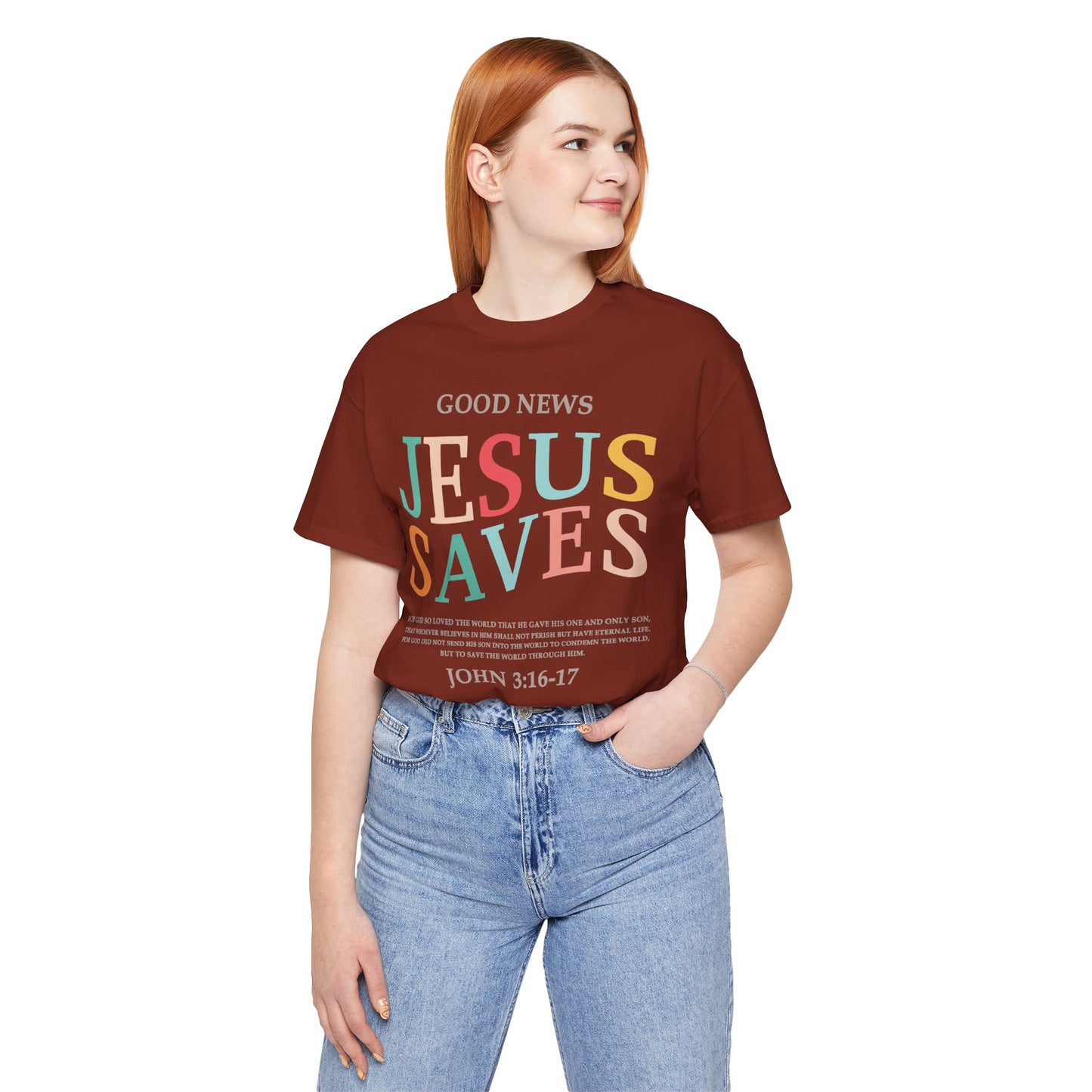 Jesus Saves Jersey Short Sleeve Tee