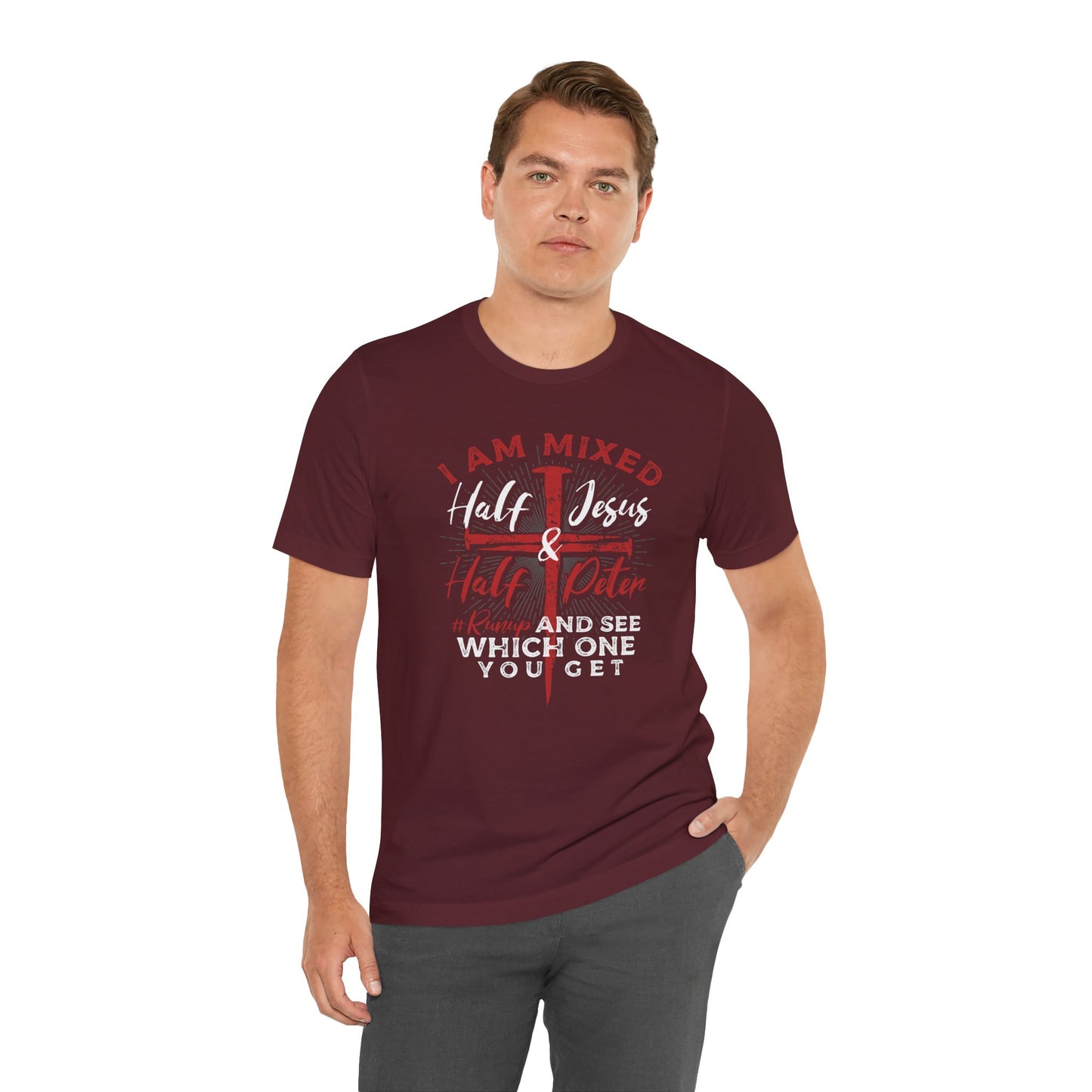 Half Jesus Half Peter Jersey Short Sleeve Tee