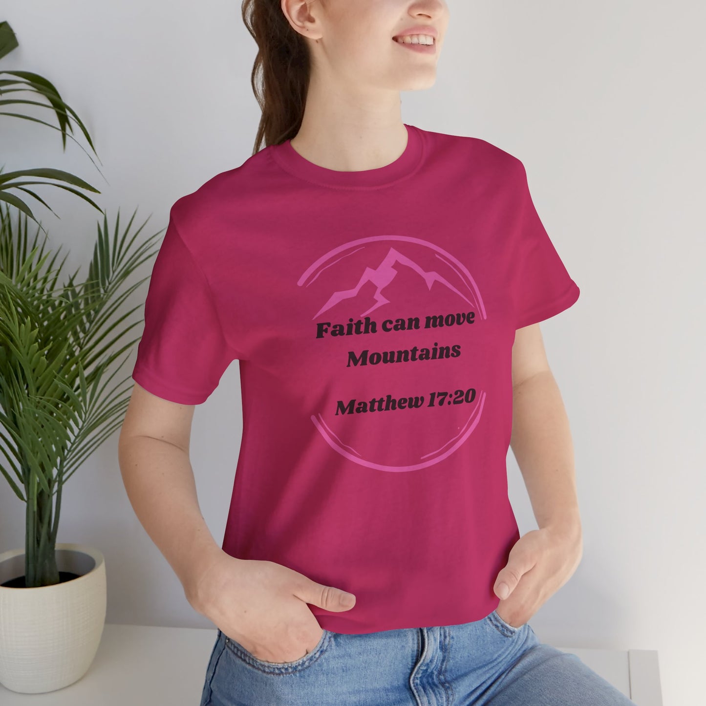 Faith Can Move Mountains Jersey Short Sleeve Tee