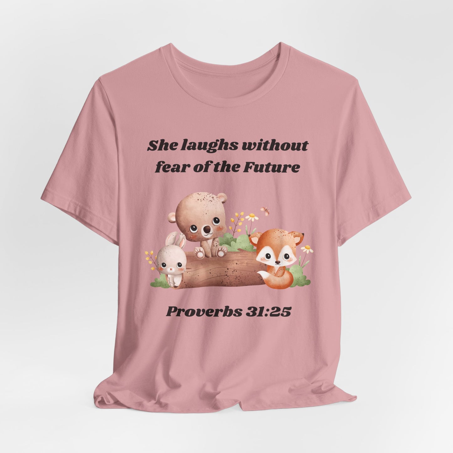 She Laughs Without Fear Of The Future Jersey Short Sleeve Tee