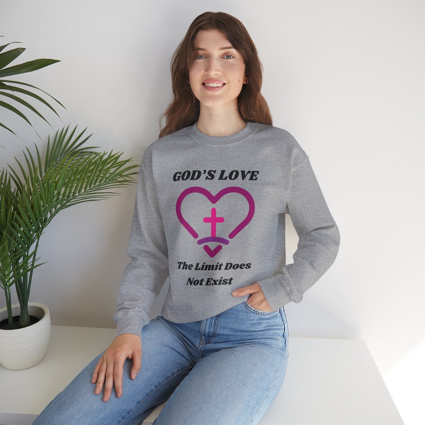 God's Love The Limit Does Not Exist Heavy Blend™ Crewneck Sweatshirt