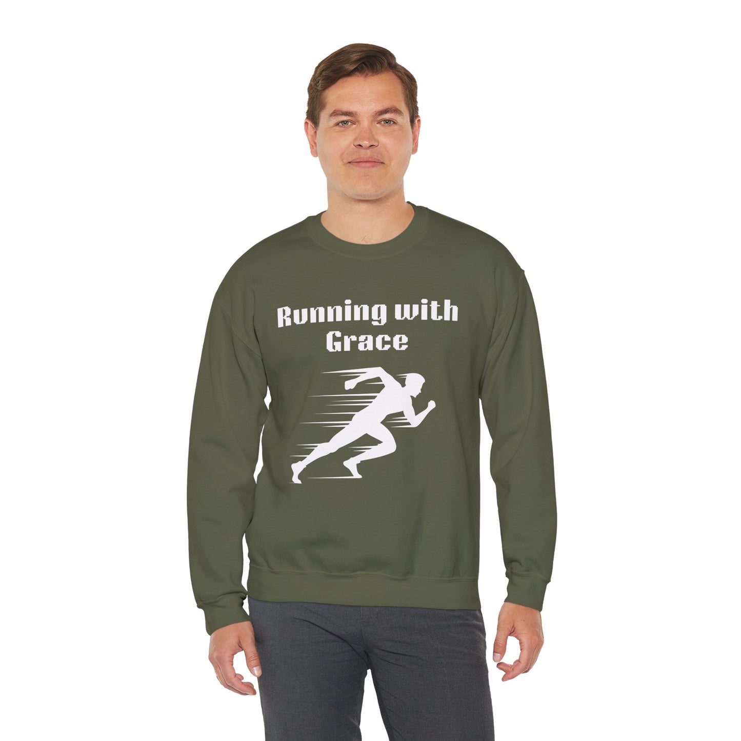 Running With Grace Heavy Blend™ Crewneck Sweatshirt