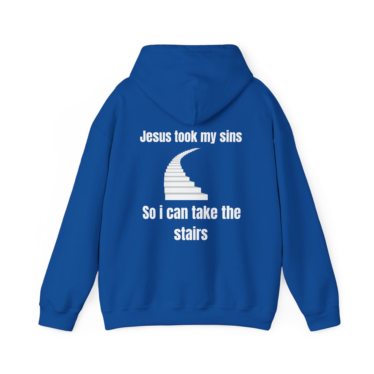 Jesus Took My Sins So I Can Take The Stairs Heavy Blend™ Hooded Sweatshirt