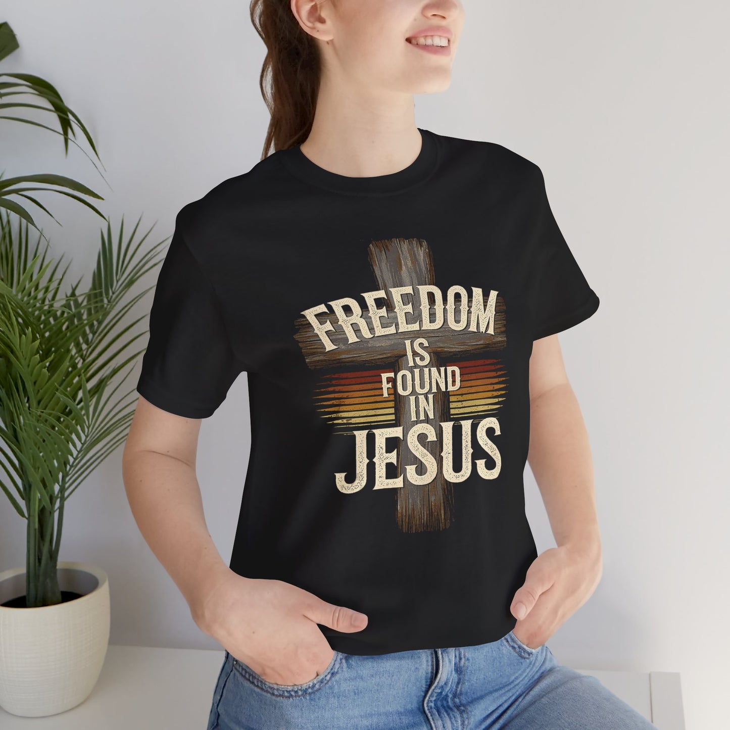 Freedom in found in Jesus Jersey Short Sleeve Tee