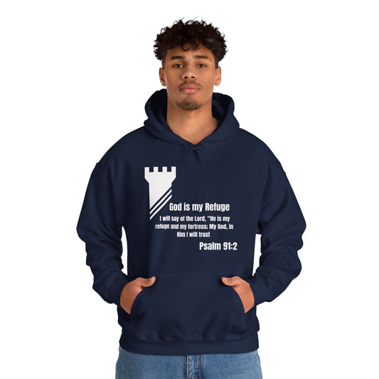 God Is My Refuge Heavy Blend™ Hooded Sweatshirt