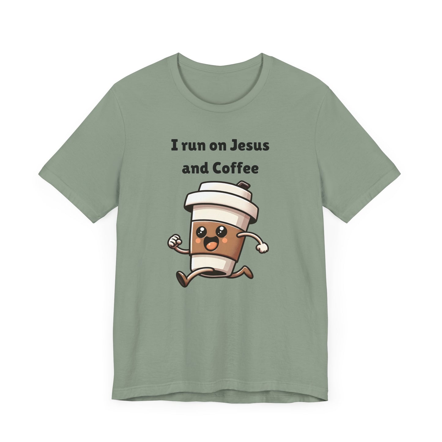 I Run On Jesus And Coffee Jersey Short Sleeve Tee