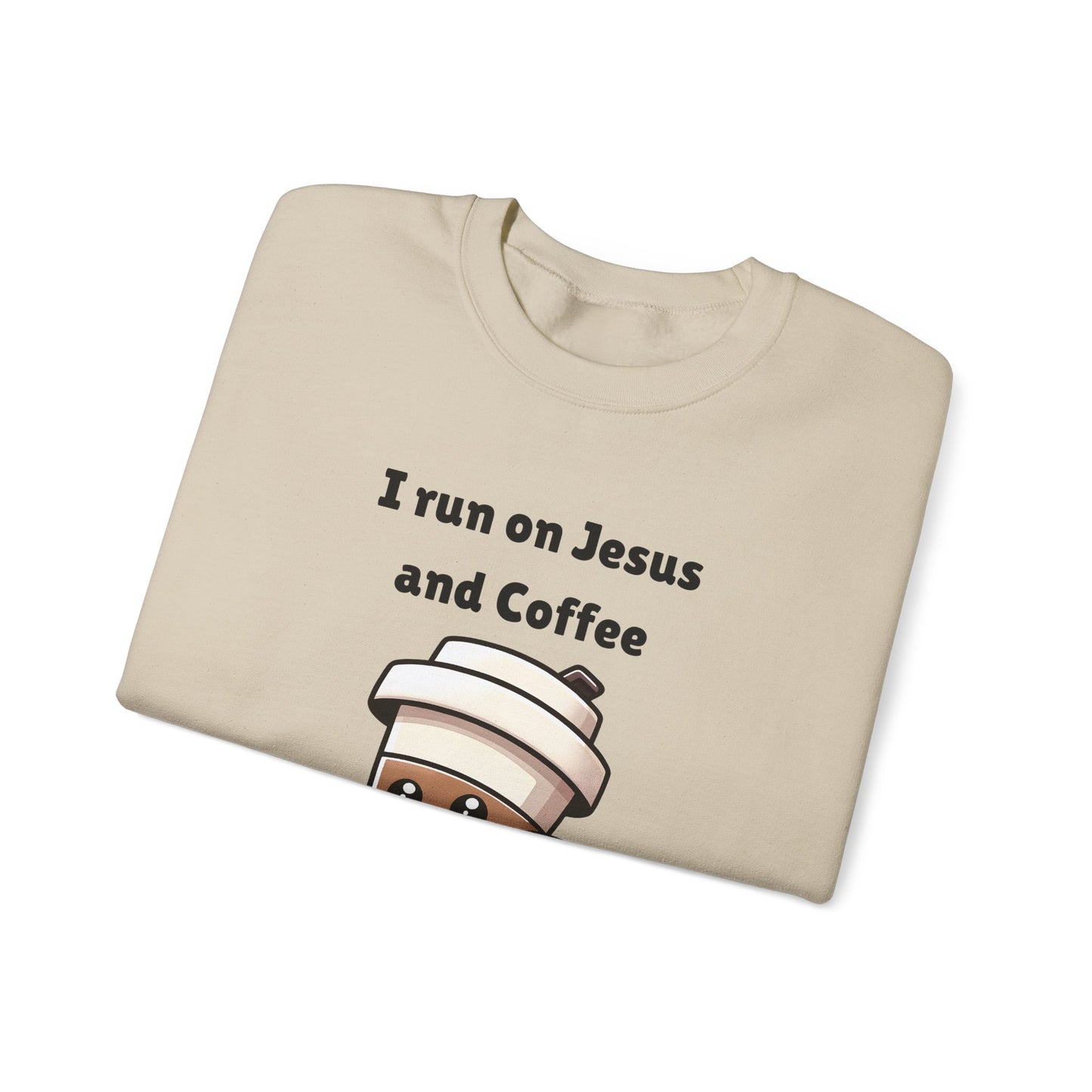 I Run n On Jesus And Coffee Heavy Blend™ Crewneck Sweatshirt