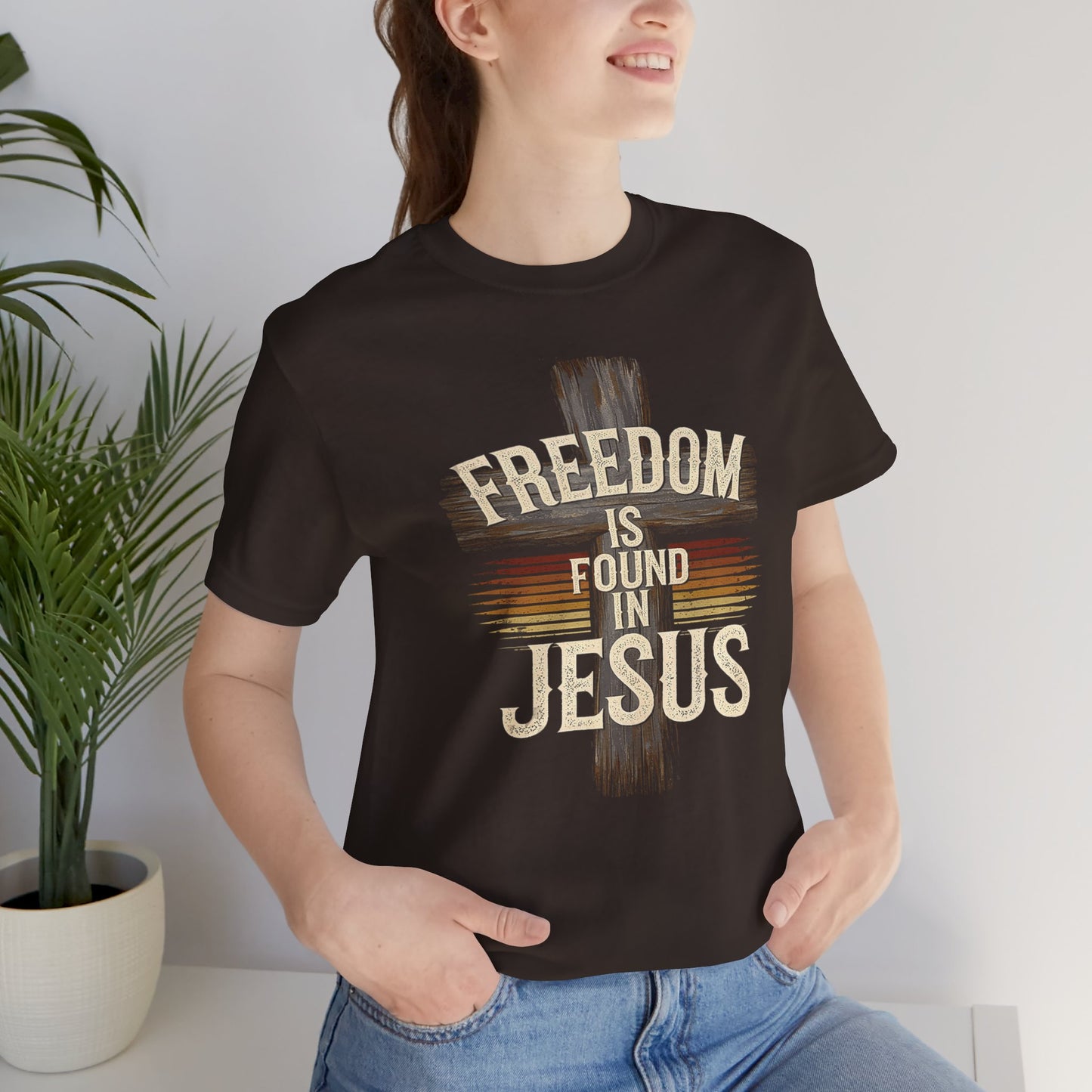 Freedom in found in Jesus Jersey Short Sleeve Tee