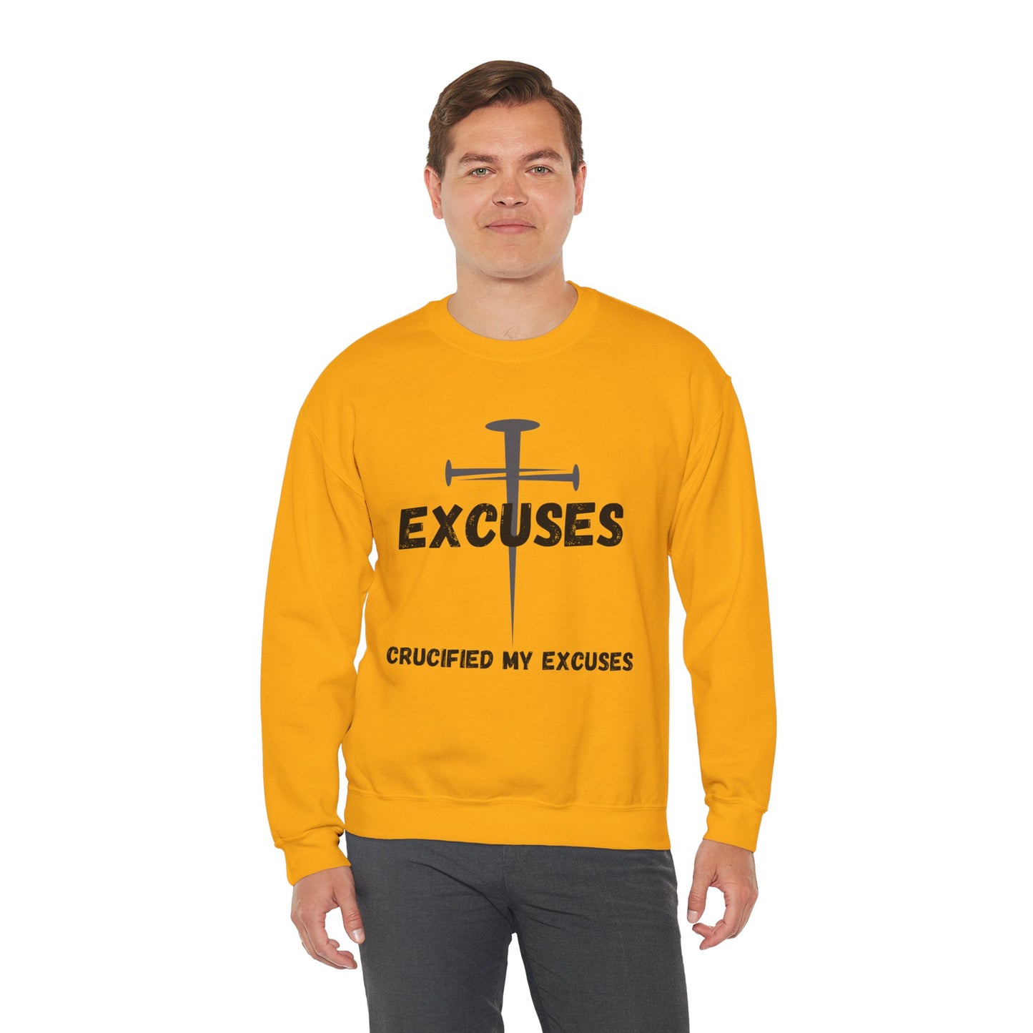 Crucified My Excuses Heavy Blend™ Crewneck Sweatshirt