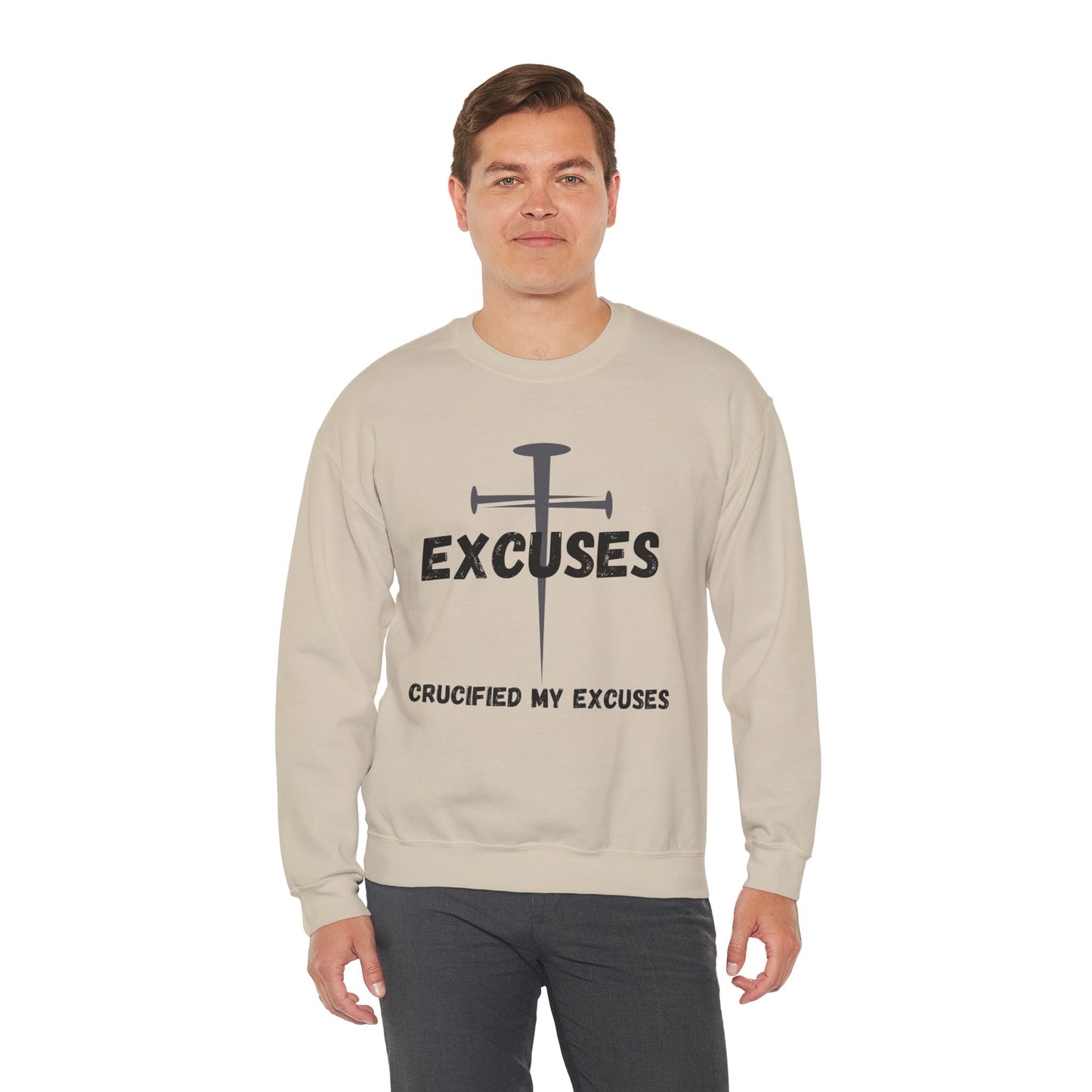 Crucified My Excuses Heavy Blend™ Crewneck Sweatshirt