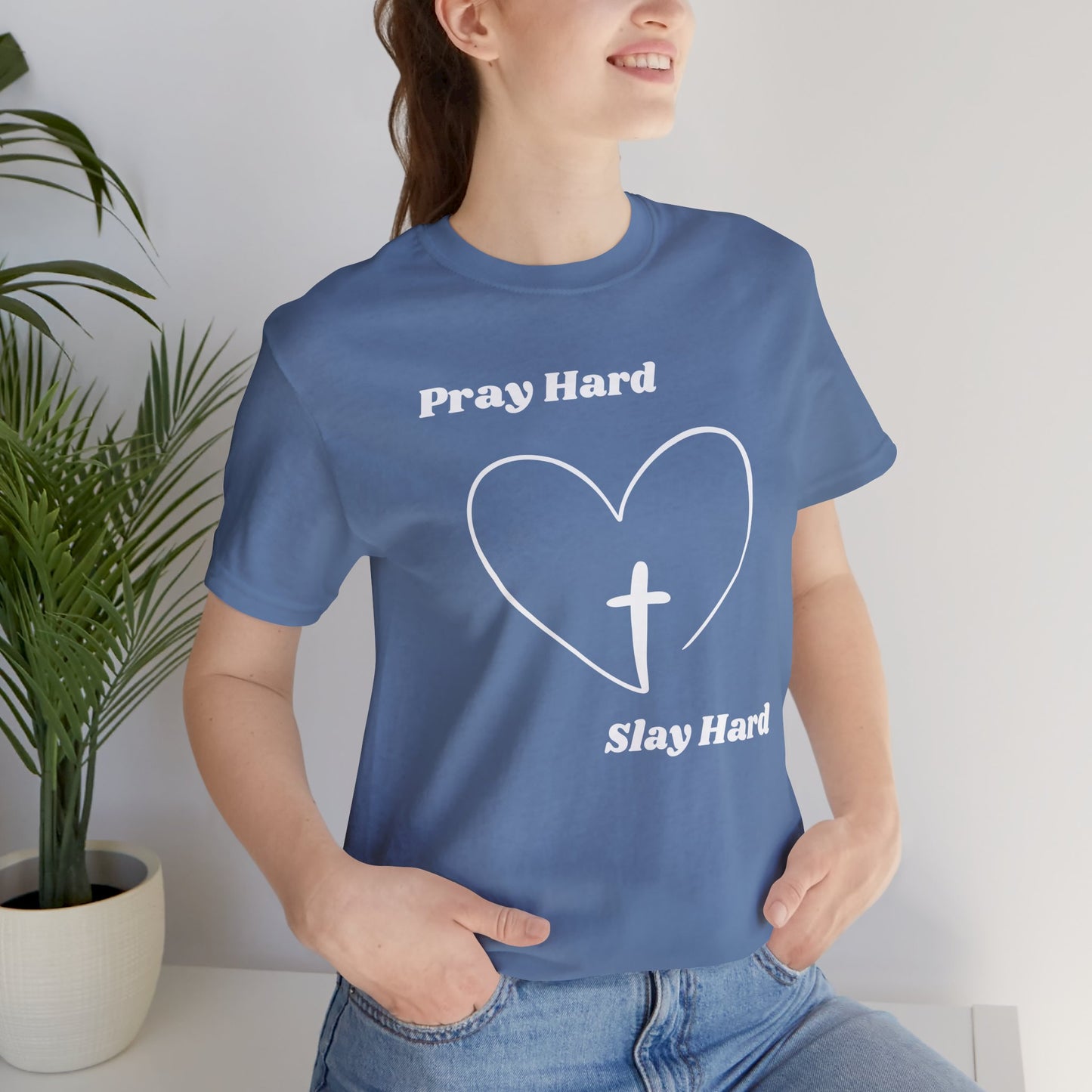 Pray Hard Slay Hard Jersey Short Sleeve Tee