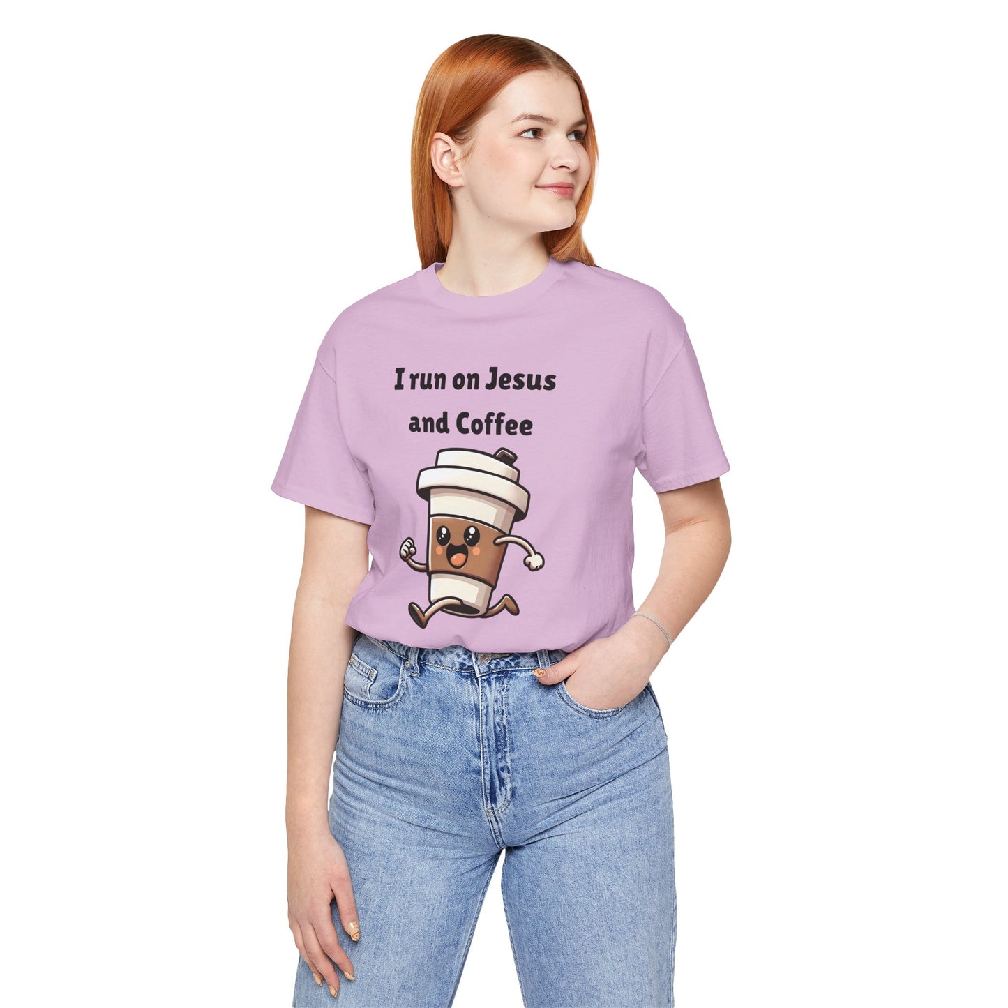 I Run On Jesus And Coffee Jersey Short Sleeve Tee