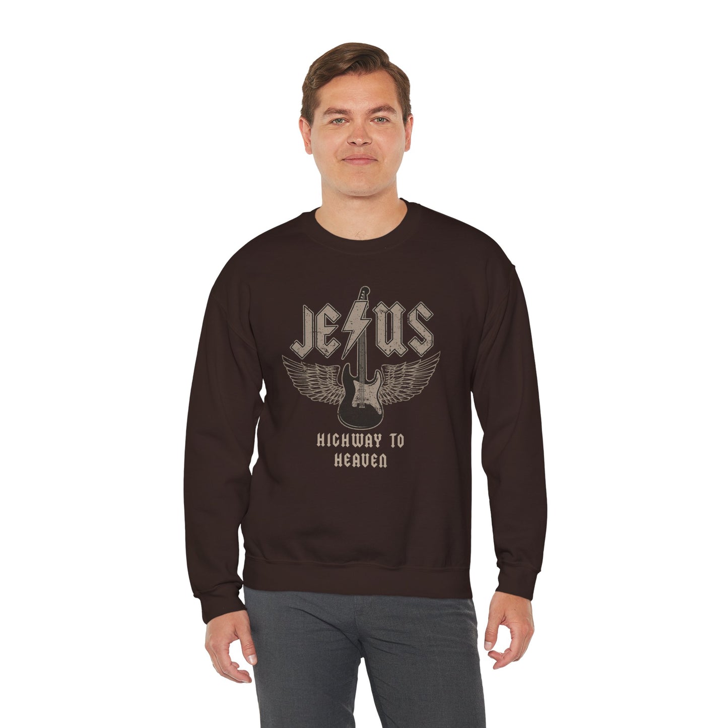 Men's Sweatshirt - Jesus Highway To Heaven