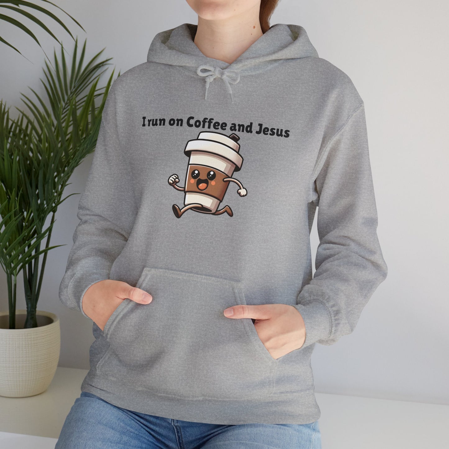 I Run On Coffee And Jesus Heavy Blend™ Hooded Sweatshirt